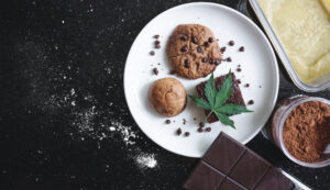 Baked desserts Cookie, brownie, and bun infused with cannabis.