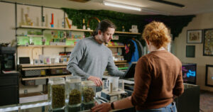 Budtender Processes a Transaction for a Customer
