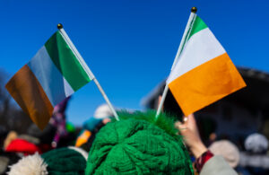 Participants in the celebration of St. Patrick's Day in Moscow.